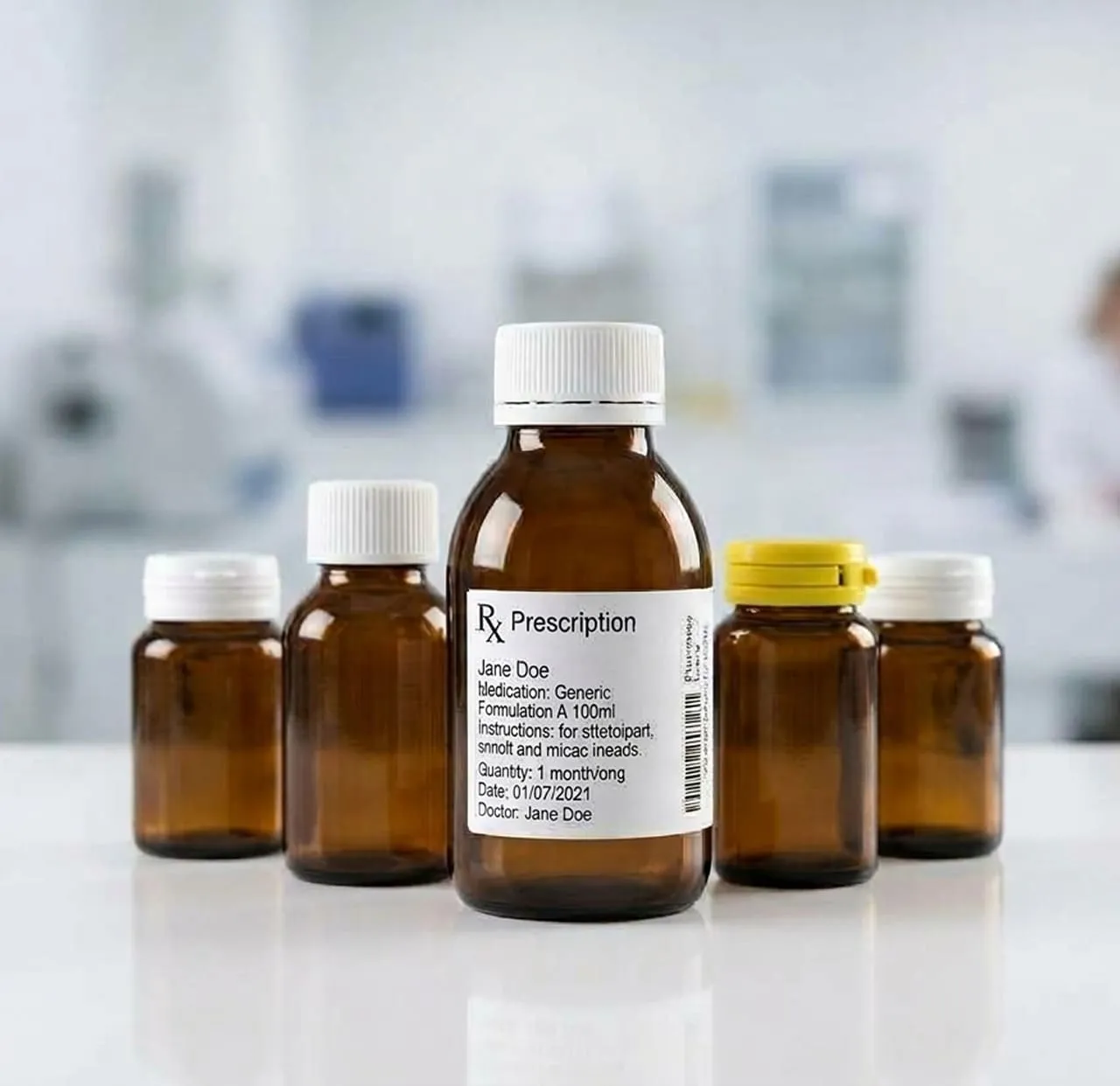 Compounded prescriptions prepared for a patient at the clinic