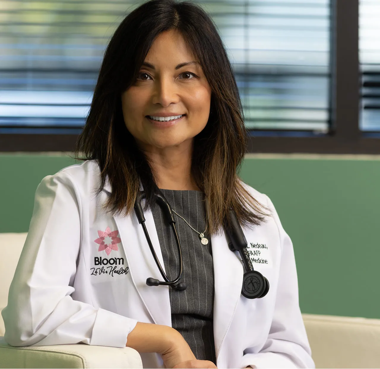 Dr. Christine Nedeau, MD, FAAFP, ABAARM, founder of Bloom La Vie Health